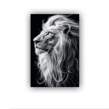 A beautiful white lion Poster Canvas Print Wall Art Bedroom Room Aesthetics Decoration