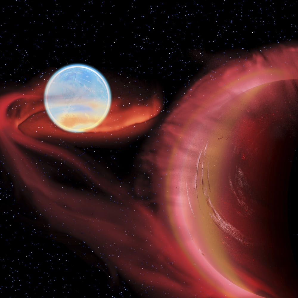 A binary star system Canvas Art - Corey FordStocktrek Images (28 x 28)