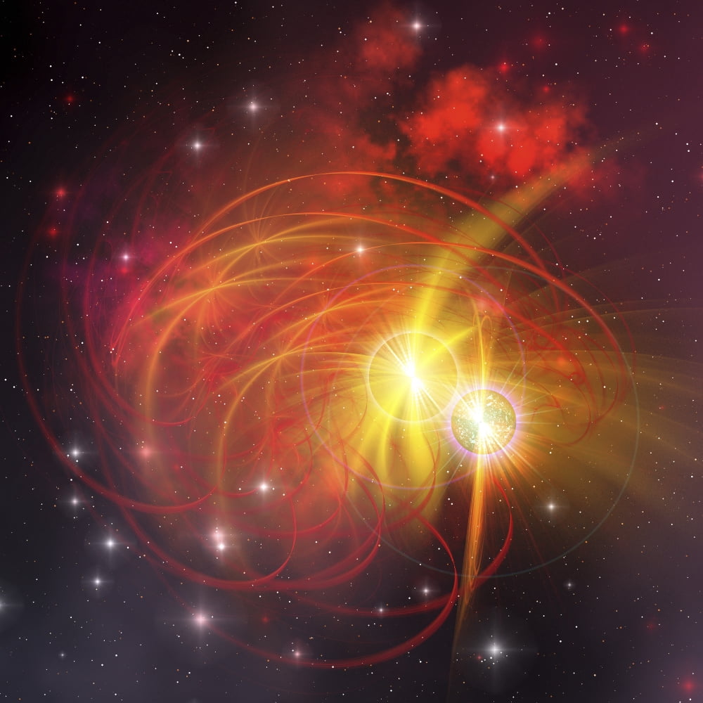 A binary star system Canvas Art - Corey FordStocktrek Images (28 x 28)