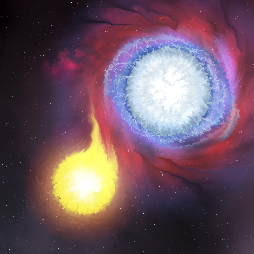 A binary star system Canvas Art - Corey FordStocktrek Images (28 x 28)