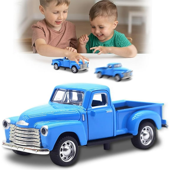 A blue small truck toy suitable for children aged 2 to 7. It is gender-neutral and suitable for both boys and girls.