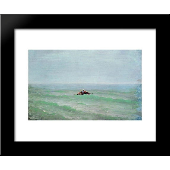 A boat in the sea. Crimea 20x24 Framed Art Print by Arkhip Kuindzhi