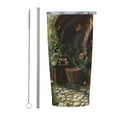 A book in a tree 20 oz stainless steel cup with lid and straw, double