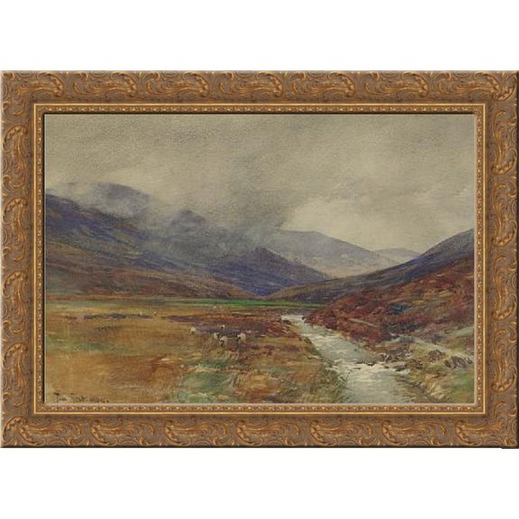 A border burn 24x18 Gold Ornate Wood Framed Canvas Art by Tom Scott