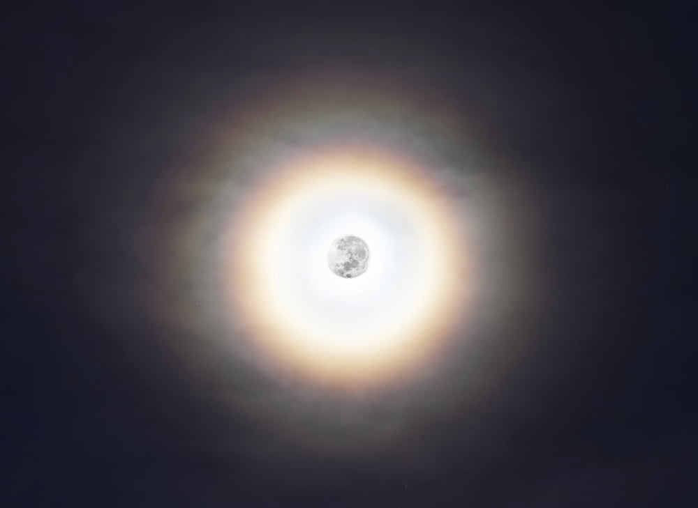 A bright halo around the full moon Canvas Art - Luis ArgerichStocktrek Images (33 x 24)