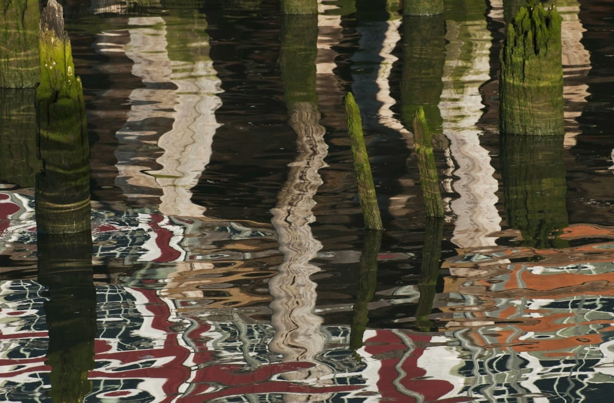 A building reflected on the Astoria waterfront Astoria Oregon United States of America Canvas Art - Robert L Potts Design Pics (38 x 24)