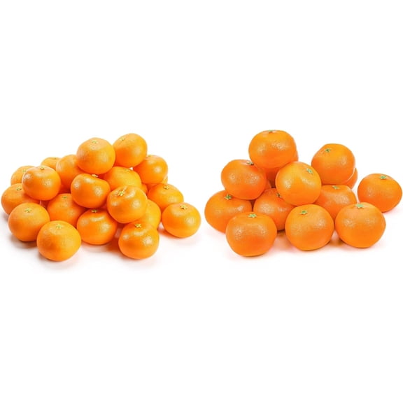 A bundle of 30 Pcs Artificial Oranges, Decorative Fake Oranges for Decoration Lifelike and 16 Pcs Artificial Oranges