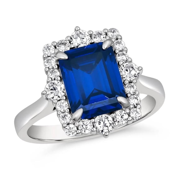 A captivating blend of simplicity and elegance. TheJewelryHut Vintage Inspired Halo Style Oraia Blue Crystalline Silver Ring