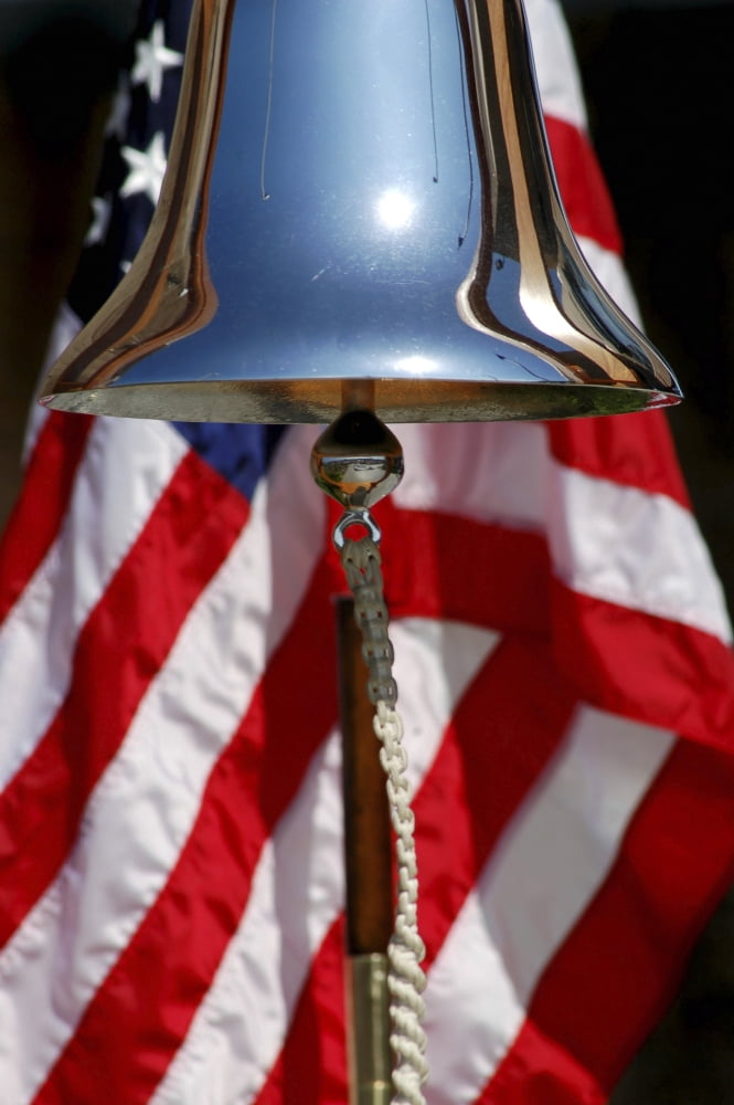A ceremonial ships bell displayed during a dedication ceremony Canvas Art - Stocktrek Images (23 x 34)