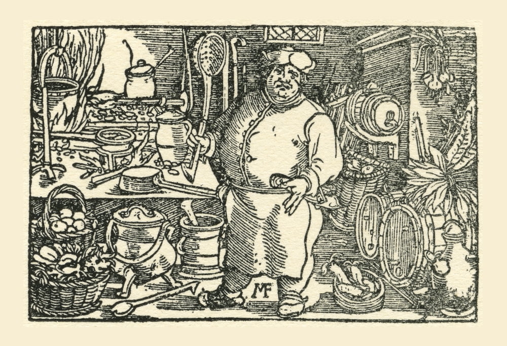 A chef from the Tudor period in England From a contemporary print Canvas Art - Ken Welsh Design Pics (32 x 22)