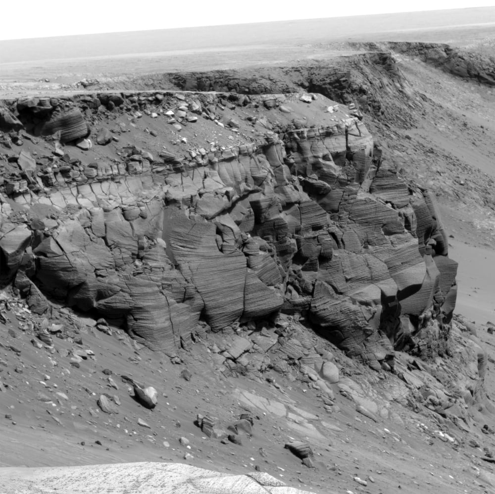 A cliff on the surface of Mars Canvas Art - Stocktrek Images (28 x 28)