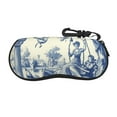A closeup of abstract art Eyes Soft Shell Glasses Case with Carabiner