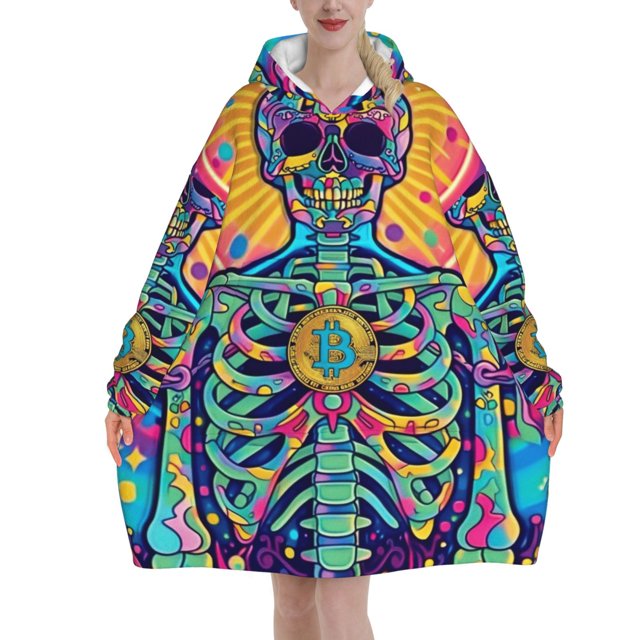 A closeup of artistic abstraction blanket hoodie, wool blanket