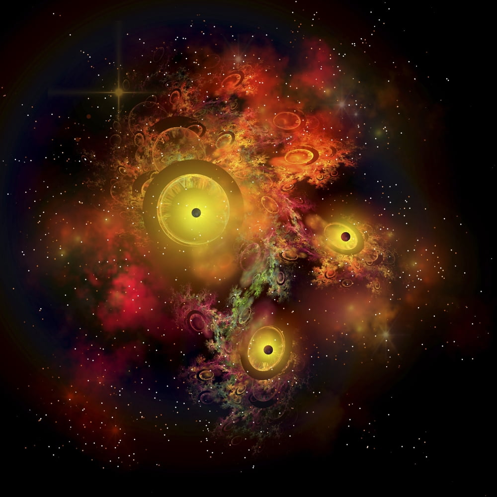 A collection of colorful nebulae gases dust stars and interstellar matter Canvas Art - Corey FordStocktrek Images (29 x 29)