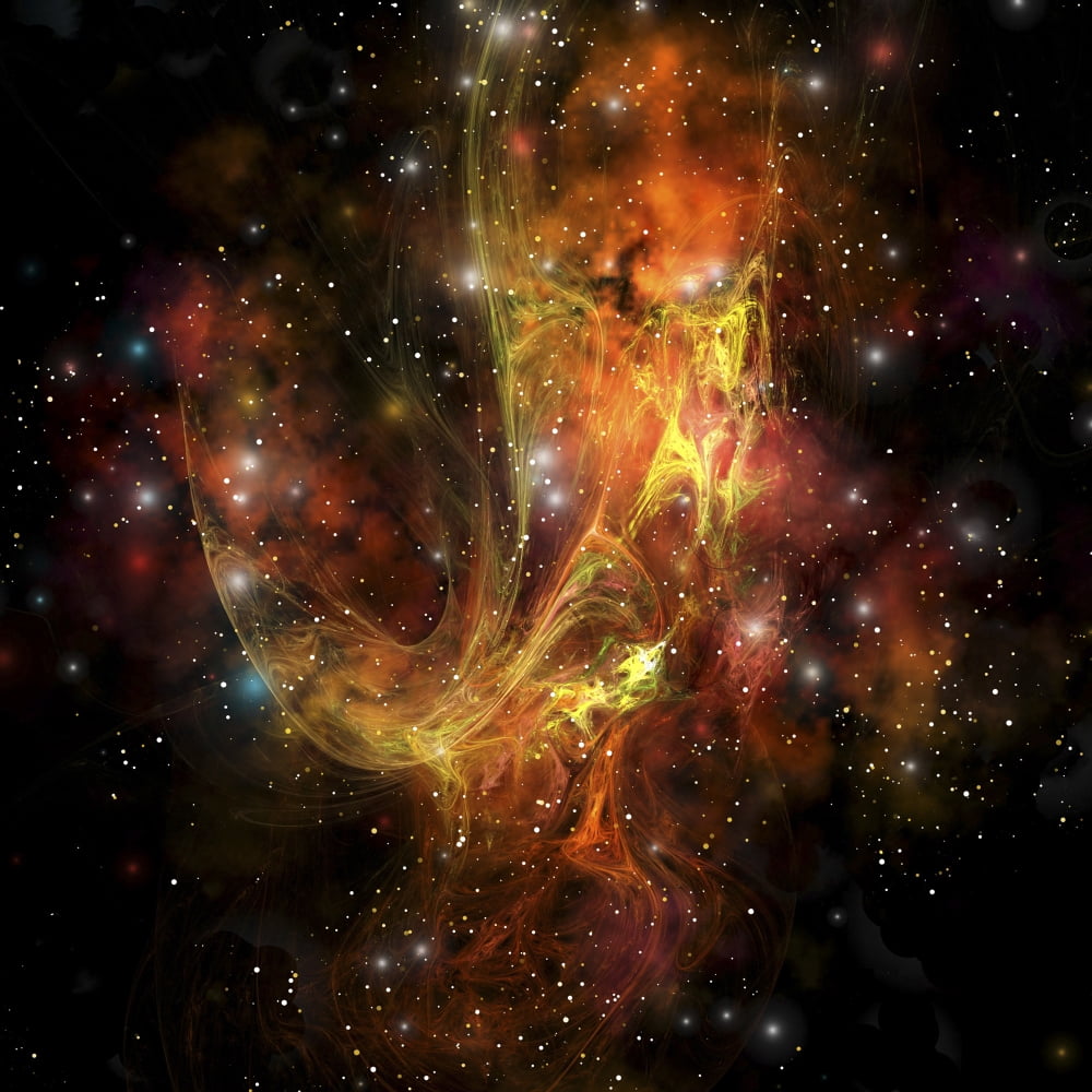 A colorful nebula and stars in the cosmos Canvas Art - Corey FordStocktrek Images (28 x 28)