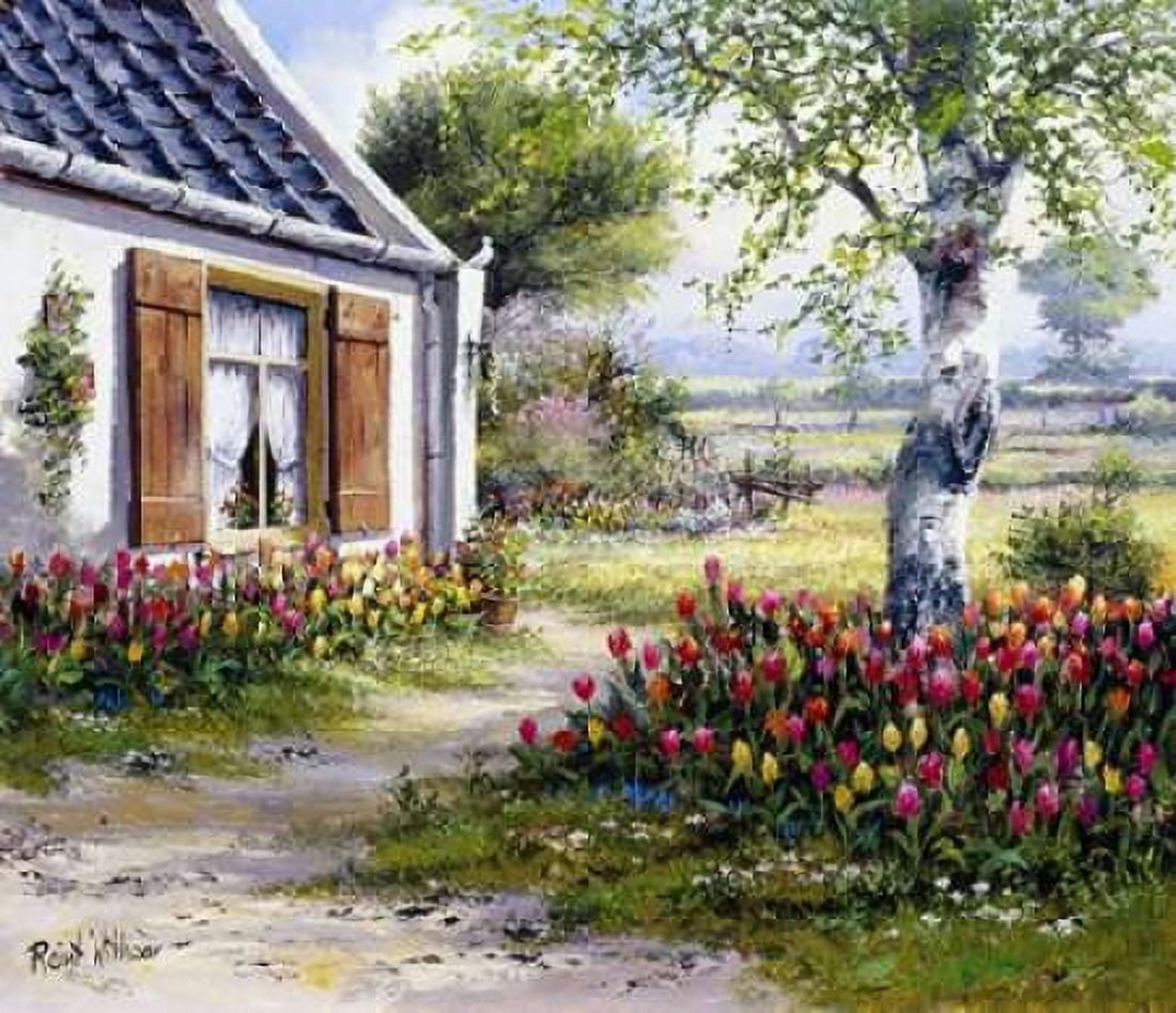 A colourful garden Canvas Art - Reint Withaar (24 x 24)