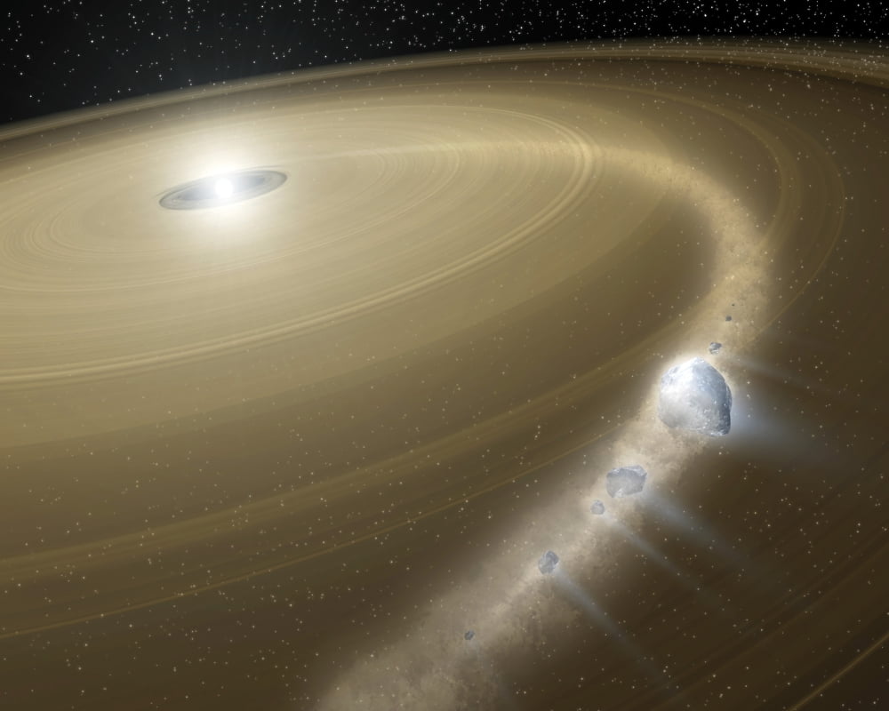 A comet being torn to shreds around a dead star Canvas Art - Stocktrek Images (31 x 25)