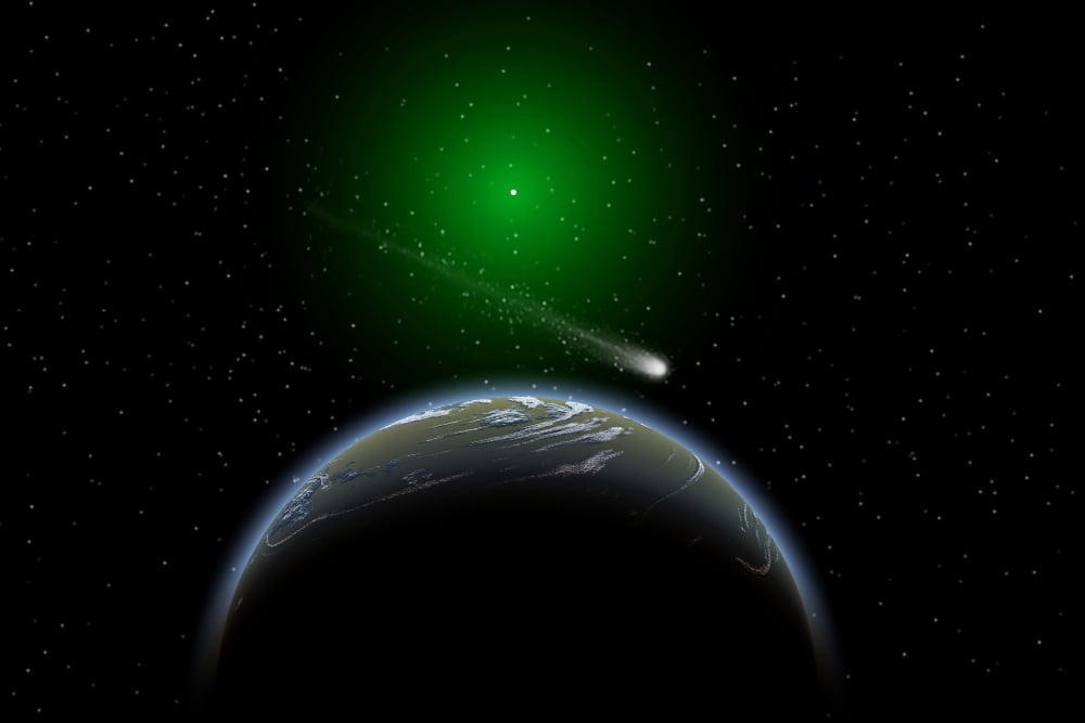 A comet passing a distant alien world Canvas Art - Mark StevensonStocktrek Images (18 x 12)