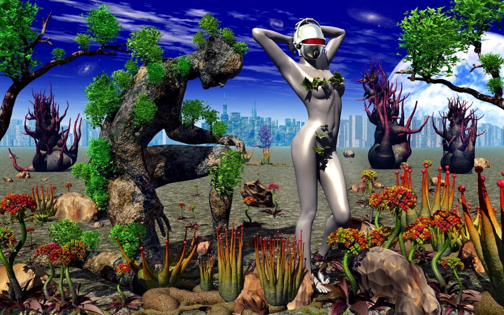 A conceptual idea showing nature becoming a slave to technology Canvas Art - Mark StevensonStocktrek Images (36 x 23)