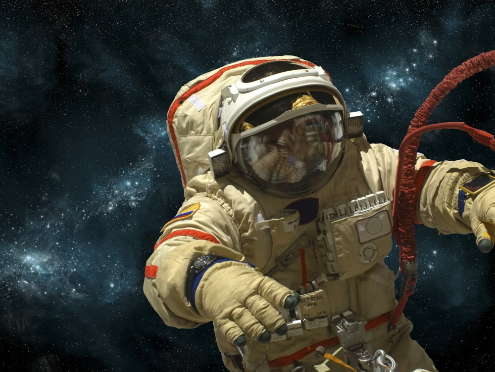 A cosmonaut against a background of stars Canvas Art - Marc WardStocktrek Images (32 x 24)