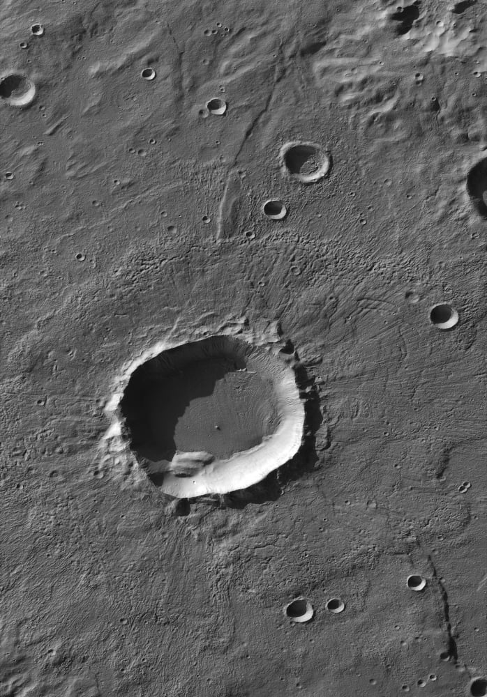 A crater on Mars Canvas Art - Stocktrek Images (23 x 33)