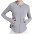 thumbnail image 1 of A dark gray slim-fit sunscreen clothing women's summer ice silk sun protection clothing breathable sunscreen clothing - XL, 1 of 5