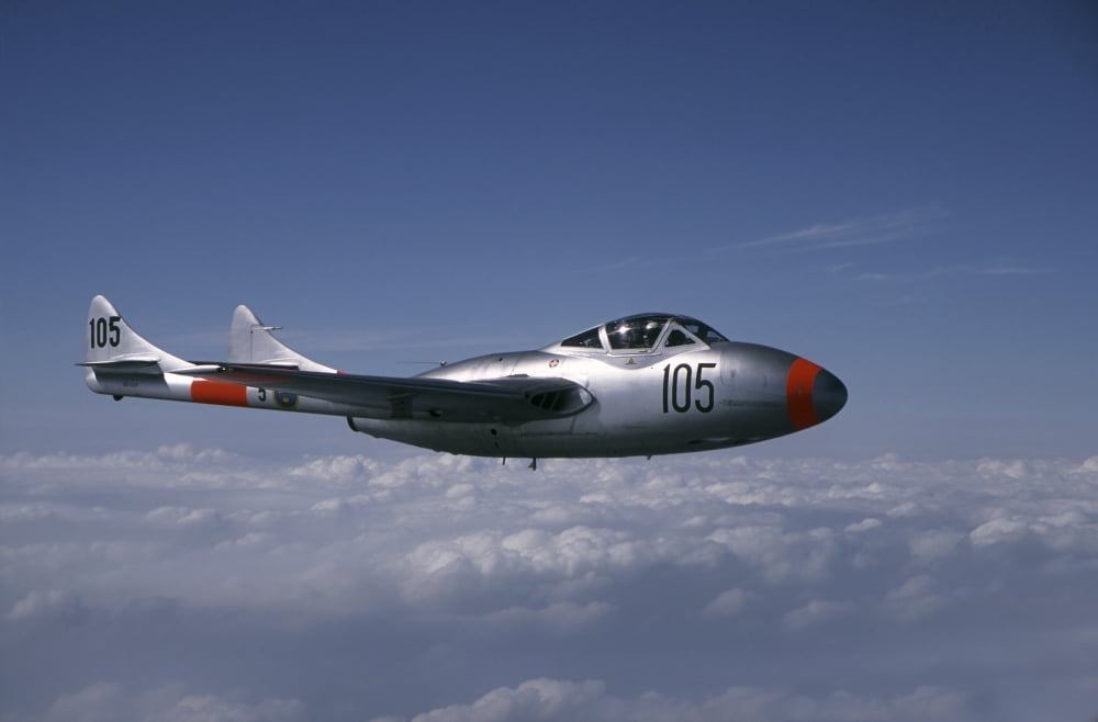 A de Havilland DH 115 Vampire trainer in the air over Sweden Canvas Art - Daniel KarlssonStocktrek Images (18 x 12)
