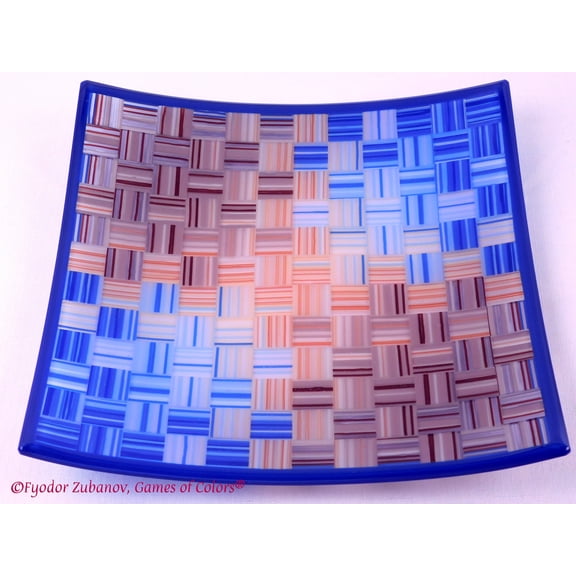 A decorative square plate "Woven ribbons - Spring"