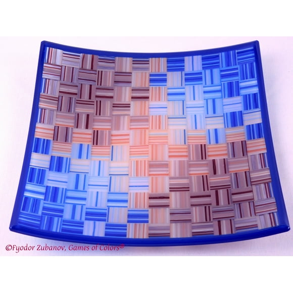 A decorative square plate "Woven ribbons - Spring"