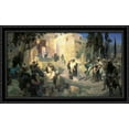 thumbnail image 1 of A depiction of Jesus and the woman taken in adultery 40x24 Large Black Ornate Wood Framed Canvas Art by Vasily Polenov, 1 of 2