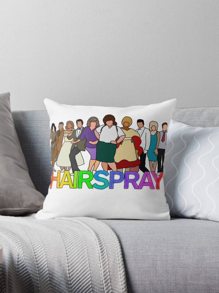 A digitally designed hairspray motif with all the cast!