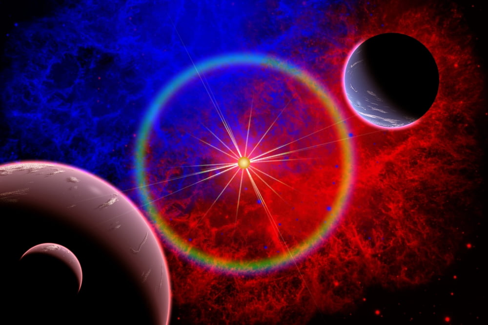 A distant alien star system Canvas Art - Mark StevensonStocktrek Images (18 x 12)