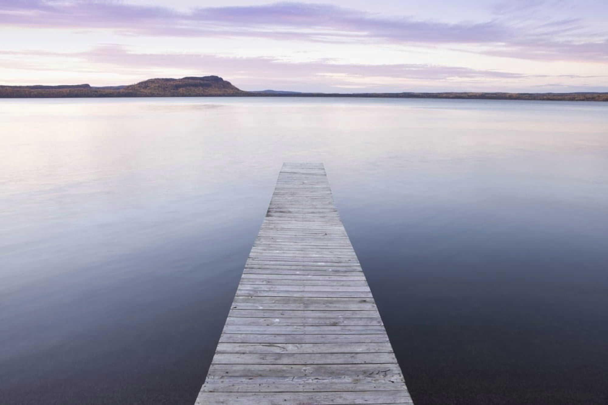 A dock in lake superior at sunsetThunder bay ontario canada Canvas Art - Susan Dykstra Design Pics (19 x 12)