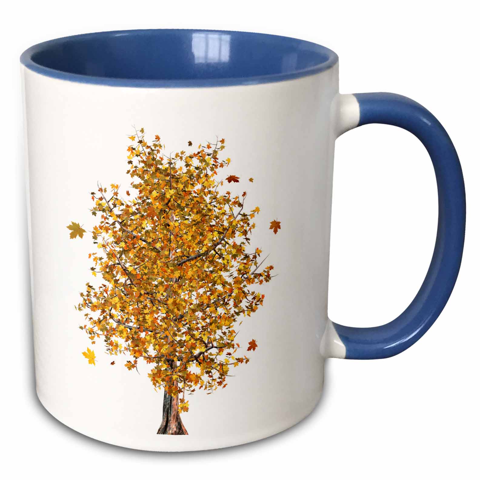 A fall season maple tree 11oz TwoTone Blue Mug mug1816846