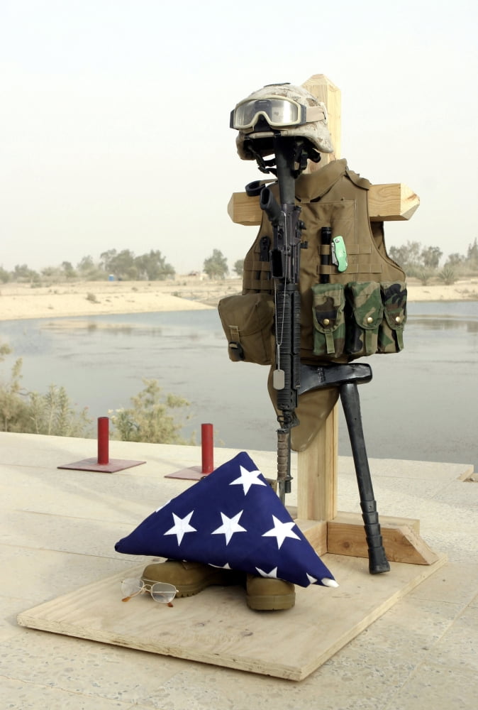 A fallen soldiers gear display Canvas Art - Stocktrek Images (23 x 34)