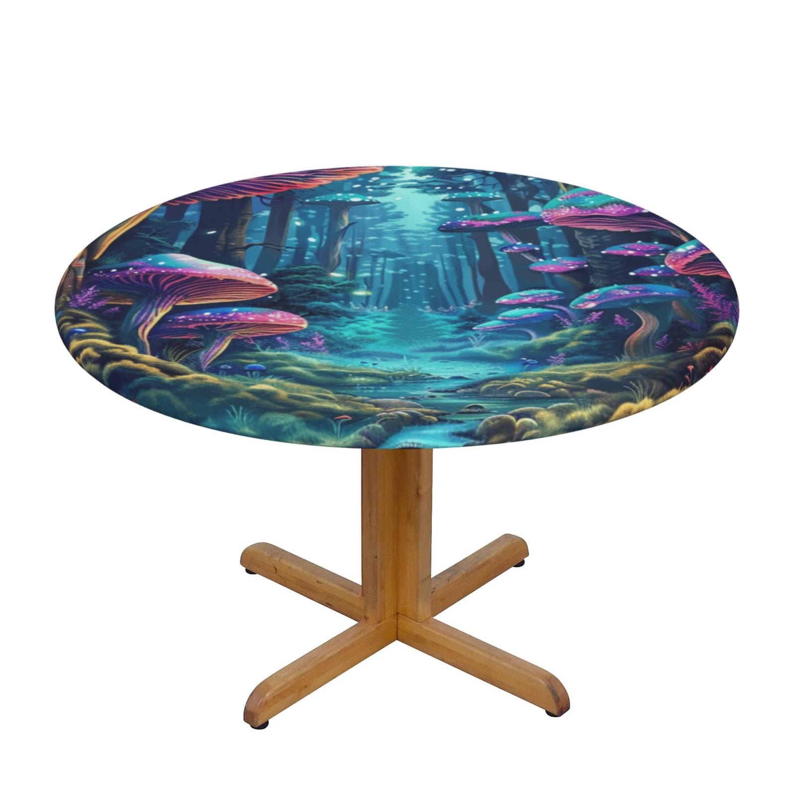 A fantastic forest scene Round Fitted Tablecloth with Elastic Edge, 100