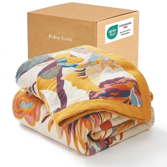 Boho Throw Blanket Butterfly-beige 60
