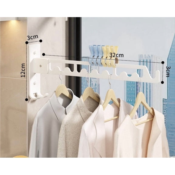 A folding clothes drying rack, no punching, bathroom balcony drying clothes, quilt rod, window clothes drying rod, aluminum alloy