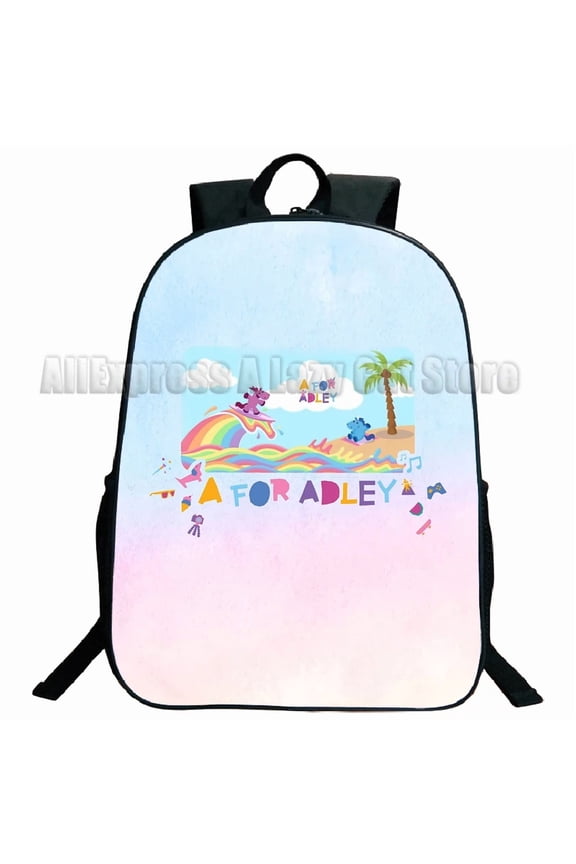 A for Adley Backpack Rainbow Ice Cream s Anime Bookbag Travel Rucksack Mochila Cartoon 16IN