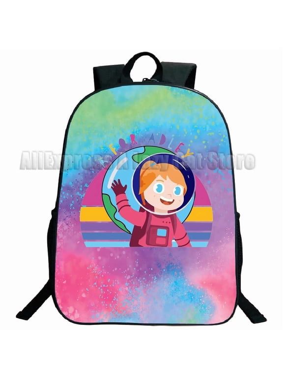 A for Adley Backpack Rainbow Ice Cream s Anime Bookbag Travel Rucksack Mochila Cartoon 16IN