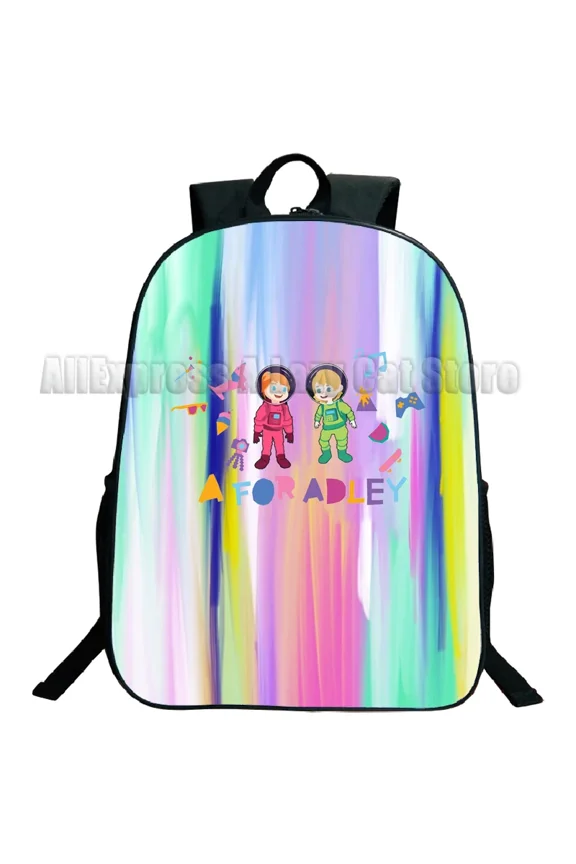 A for Adley Backpack Rainbow Ice Cream s Anime Bookbag Travel Rucksack Mochila Cartoon 16IN