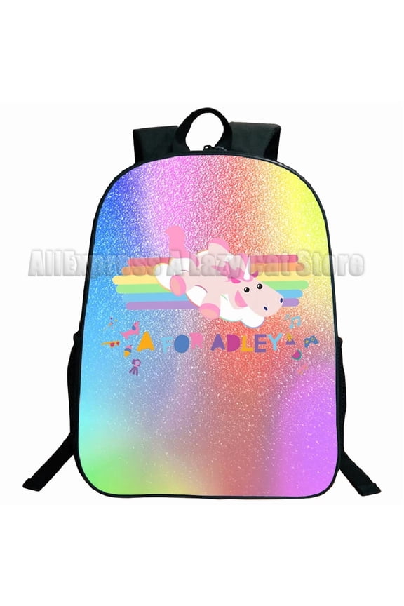 A for Adley Backpack Rainbow Ice Cream s Anime Bookbag Travel Rucksack Mochila Cartoon 16IN