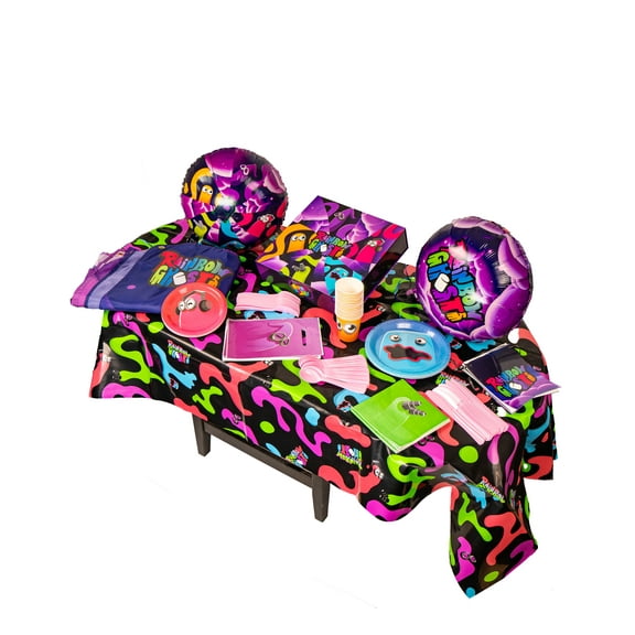 A for Adley Birthday Party Pack Supplies for 16 Guests Complete With Decorations and a Backdrop to Take Your Own Photos (Rainbow Ghost)