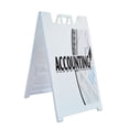thumbnail image 1 of A-frame Sidewalk Accounting 24" x 36" Double Sided A-Frame Sidewalk Sign, Includes 2 Plastic Inserts | Foldable Portable White Signicade Sandwich Board Signs, 1 of 5