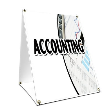 A-frame Sidewalk Accounting Sign With Graphics On Each Side | 18" X 24" Print Size