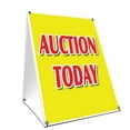 thumbnail image 1 of A-frame Sidewalk Auction Today Sign With Graphics On Each Side | 18" X 24" Print Size, 1 of 3