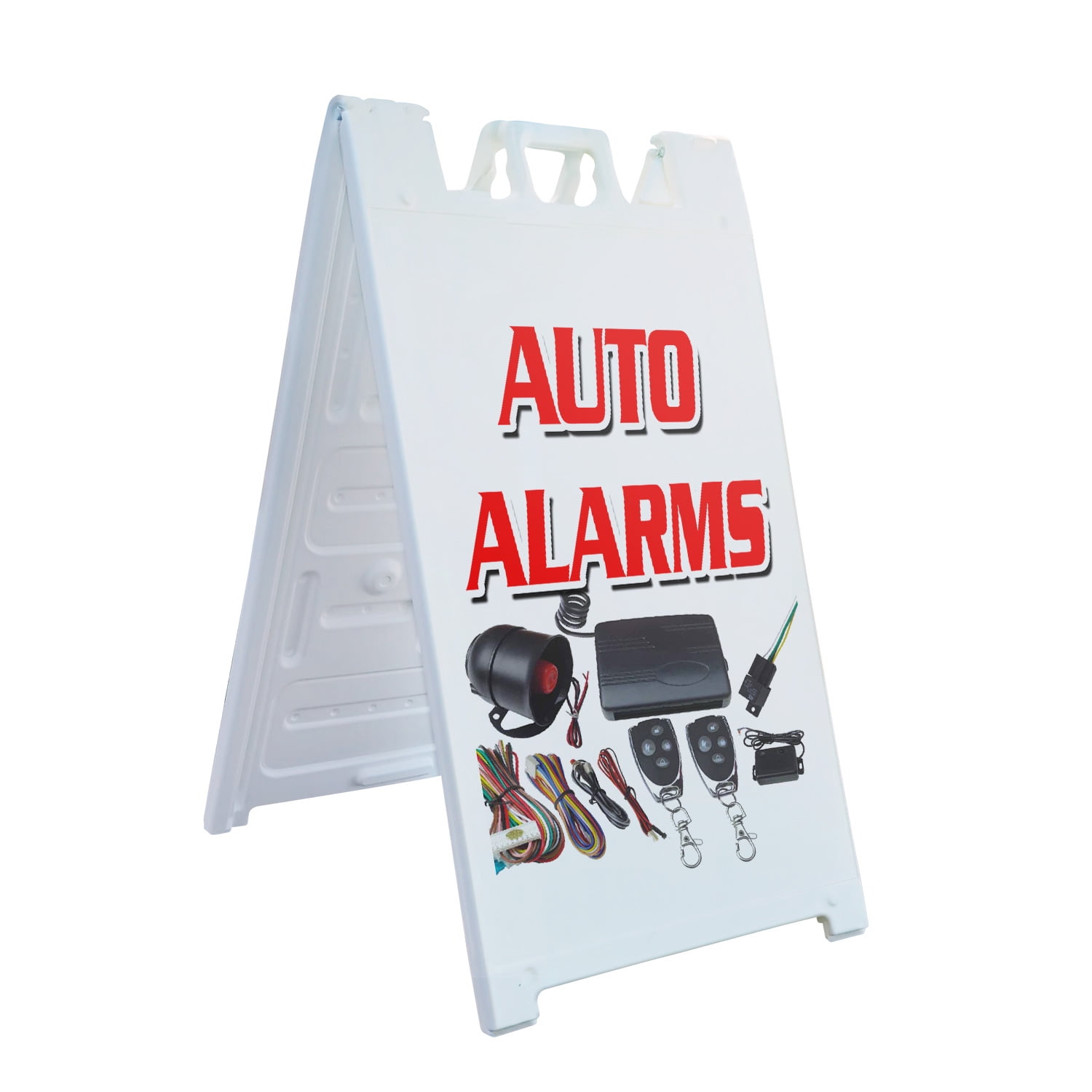 Aframe Sidewalk Auto Alarms 24" x 36" Double Sided AFrame Sidewalk