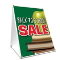 thumbnail image 1 of A-frame Sidewalk Back To School Sale Sign With Graphics On Each Side | 18" X 24" Print Size, 1 of 3