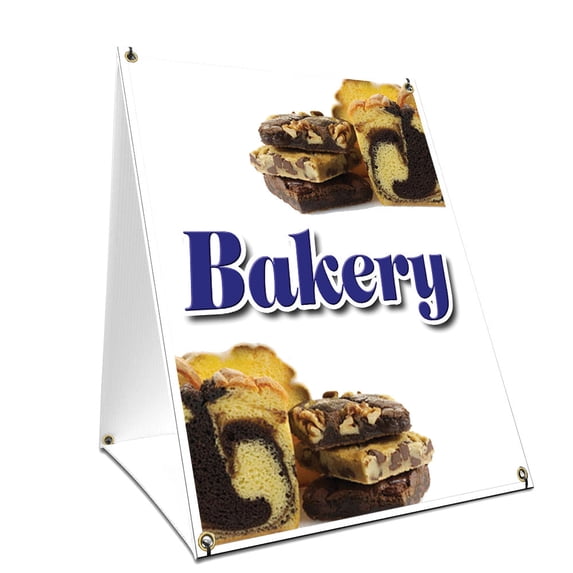 A-frame Sidewalk Bakery Sign With Graphics On Each Side | 18" X 24" Print Size