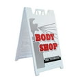 thumbnail image 1 of A-frame Sidewalk Body Shop Free Estimates 24" x 36" Double Sided A-Frame Sidewalk Sign, Includes 2 Plastic Inserts | Foldable Portable White Signicade Sandwich Board Signs, 1 of 5